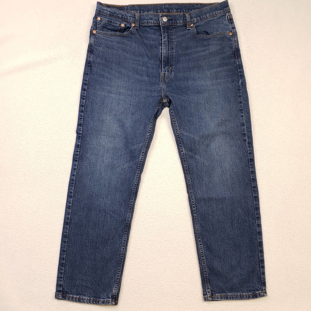 Levi's 505 Regular Fit Jeans Mens 40x30 Blue Medium Wash Denim Pants Zip Fly